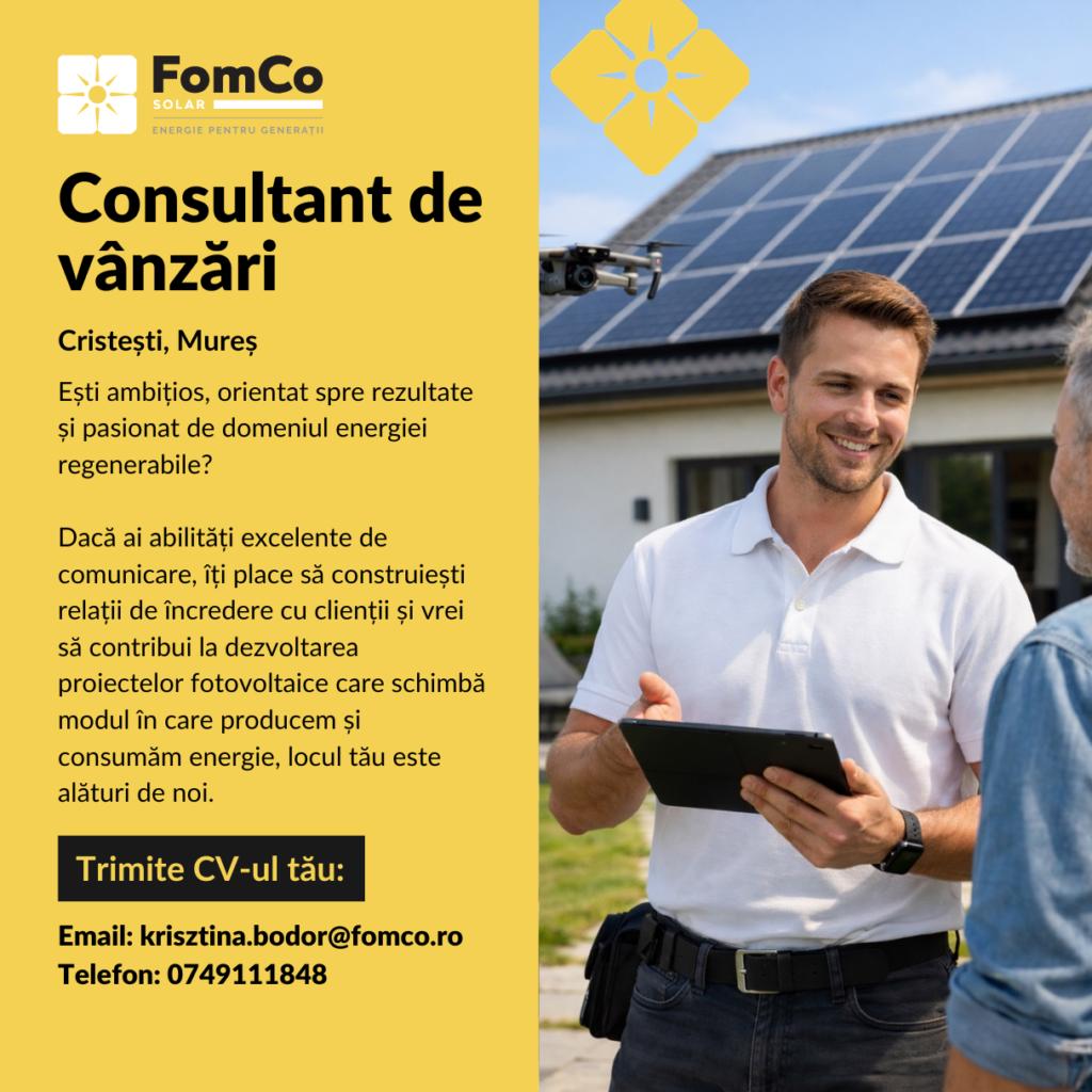 Consultant vânzări – Fomco Solar