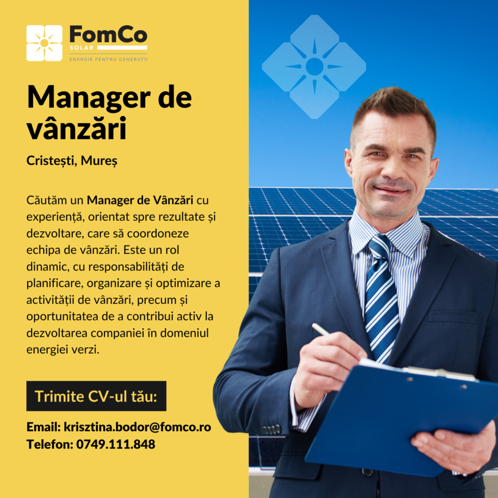 FSSOL Manager de vânzări
